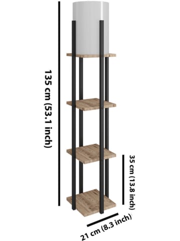 Opviq Standleuchte in Hellbraun/ Schwarz - (H)135 cm