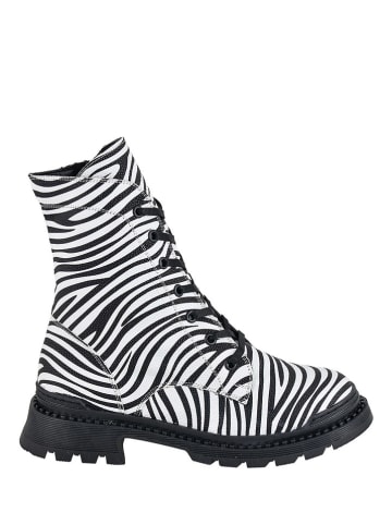 Lizza Shoes Trzewiki w kolorze biało-czarnym