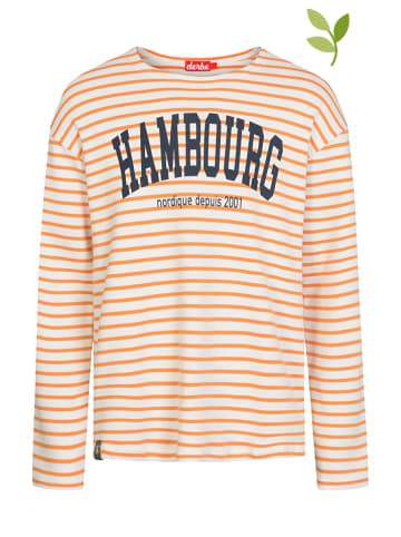 Derbe Longsleeve in Weiß/ Orange