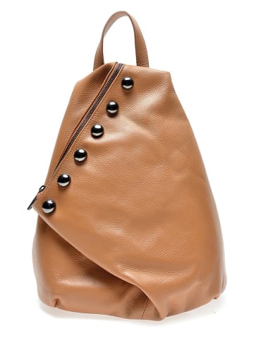 Luisa Vannini Skórzany plecak w kolorze jasnobrązowym - 30 x 38 x 14 cm