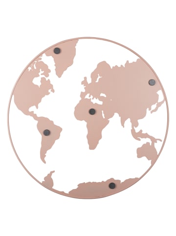 Present Time Memoboard "World Map" in Rosa - Ø 50 cm