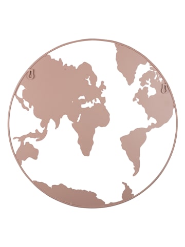 Present Time Memoboard "World Map" in Rosa - Ø 50 cm