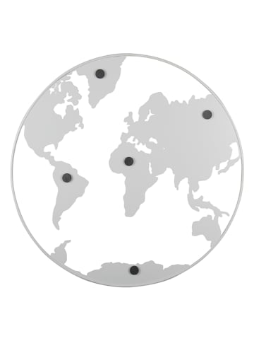 Present Time Memoboard "World Map" in Weiß - Ø 50 cm