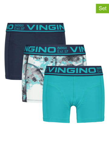 Vingino 3er-Set: Boxershorts in Blau/ Grün