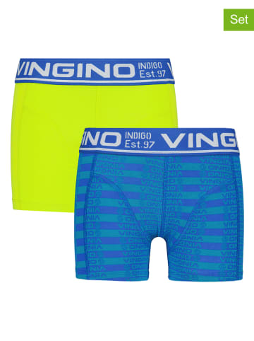 Vingino 2er-Set: Boxershorts in Blau/ Grün