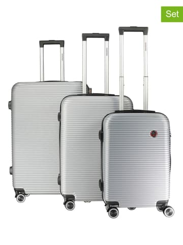Geographical Norway 3-delige hardcase-trolleyset "Solomun" zilverkleurig