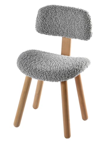 Woody Kids Stoel grijs/naturel - (L)36 x (B)29 x (H)58 cm