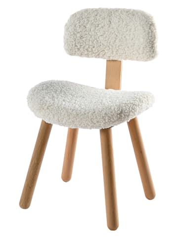 Woody Kids Krzesło w kolorze jasnobrązowo-białym - 36 x 29 x 58 cm