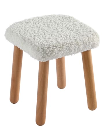 Woody Kids Kruk naturel/wit - (L)26 x (B)26 x (H)30 cm