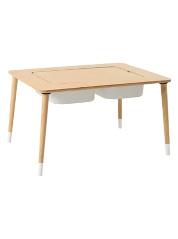 Woody Kids Spieltisch in Natur/ Weiß - (L)65 x (B)45 x (H)46 cm