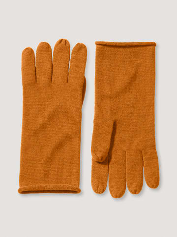 Hessnatur Wełniane rękawiczki w kolorze pomarańczowym