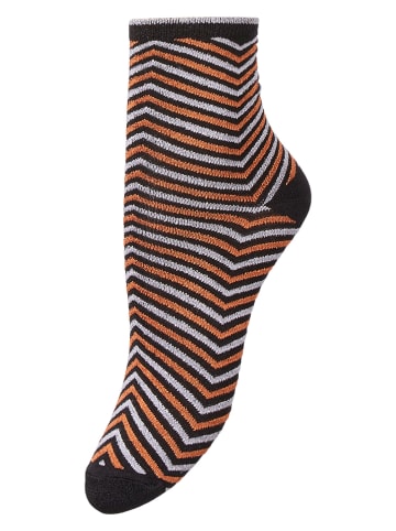 Becksöndergaard Socken "Twisty" in Schwarz/ Orange