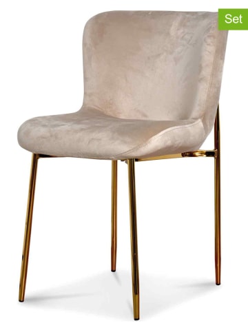 Deco Lorrie 2-delige set: stoelen "Rosem" beige - (B)57 x (H)82 x (D)50 cm