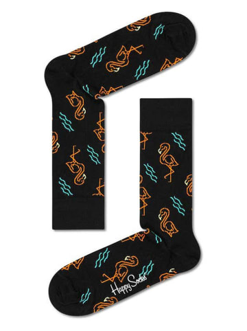 Happy Socks Sokken zwart/oranje/turquoise
