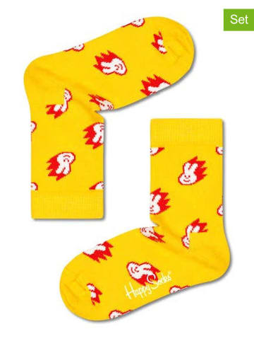 Happy Socks 2-delige set: sokken geel