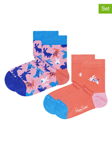 Happy Socks 2-delige set: sokken "Rabbits" lichtroze/blauw