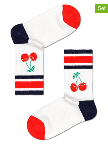 Happy Socks Skarpety (2 pary) "Cherries" w kolorze czerwono-białym