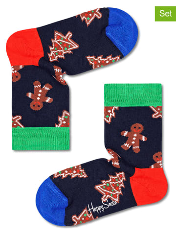Happy Socks 2-delige set: sokken "Christmas" donkerblauw/meerkleurig