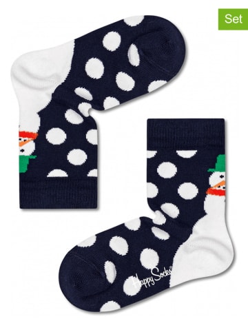 Happy Socks 2-delige set: sokken "Jumbo Snowman" donkerblauw