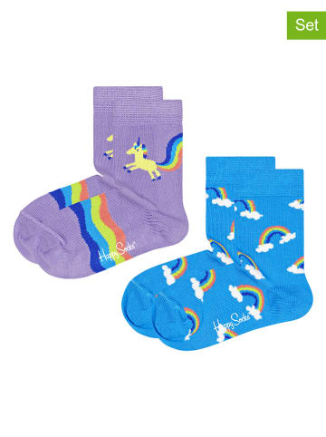 Happy Socks 2-delige set: sokken "Rainbows" paars/blauw