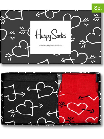 Happy Socks 2-delige geschenkset "Arrows and Heart" rood
