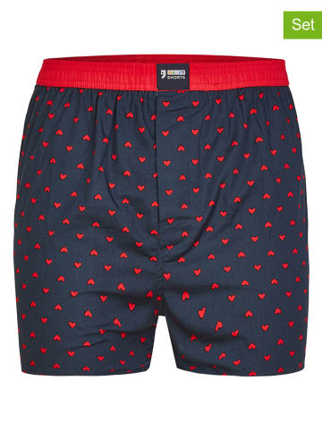 Happy Shorts Bokserki (2 pary) w kolorze granatowo-czerwonym