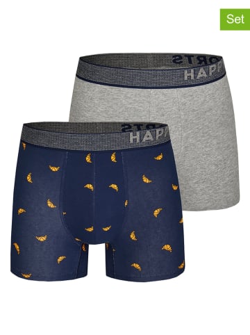 Happy Shorts 2-delige set: boxershorts grijs/donkerblauw