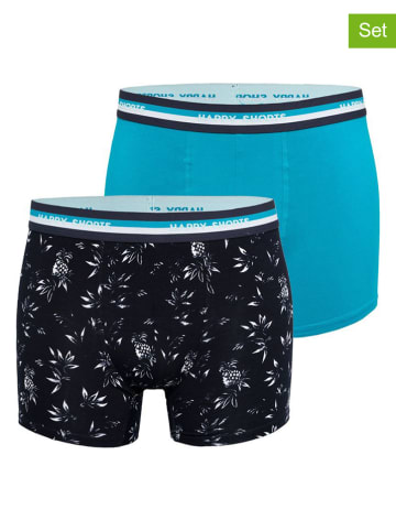 Happy Shorts 2-delige set: boxershorts lichtblauw/zwart