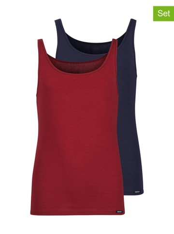 Skiny 2-delige set: hemdjes donkerblauw/rood