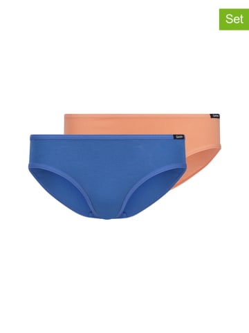 Skiny 2er-Set: Slips in Orange/ Blau