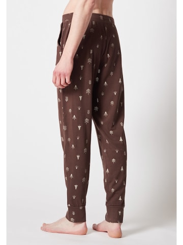 Skiny Spodnie piżamowe w kolorze brązowym
