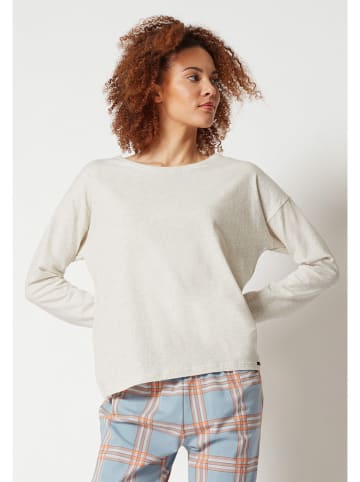 Skiny Pyjama-Oberteil in Creme/ Grau
