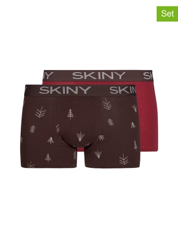 Skiny 2-delige set: boxershorts bruin/rood