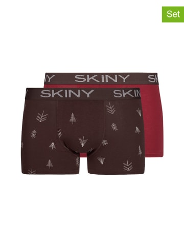 Skiny 2-delige set: boxershorts rood/bruin