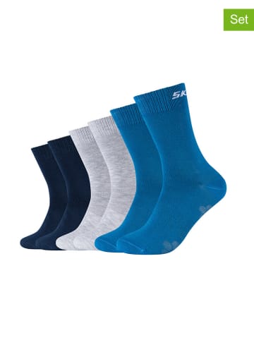 Skechers 6er-Set: Socken in Dunkelblau/ Grau/ Blau