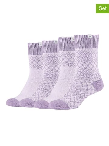 Skechers 4-delige set: sokken witachtig/paars