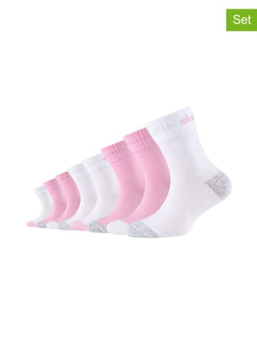 Skechers 8-delige set: sokken roze/wit