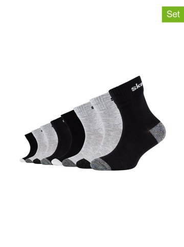 Skechers 8er-Set: Socken in Grau/ Schwarz