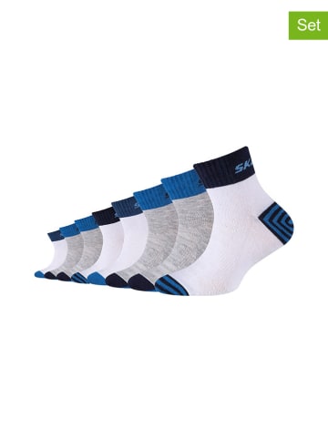 Skechers Skarpety (8 par) w kolorze biało-szaro-niebieskim
