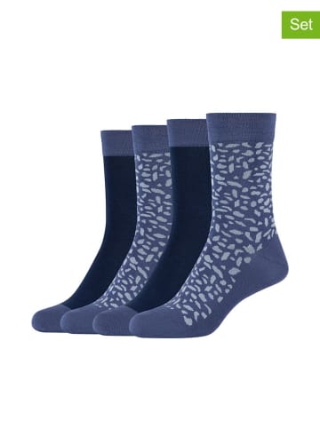 camano 4-delige set: sokken donkerblauw/blauw/meerkleurig