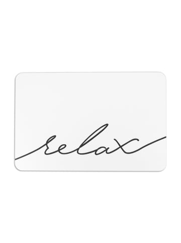 Artsy Badvorleger "Scribble" in Weiß - (L)60 x (B)39 cm