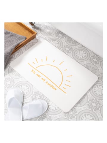 Artsy Badvorleger "You are my sunshine" in Weiß - (L)60 x (B)39 cm