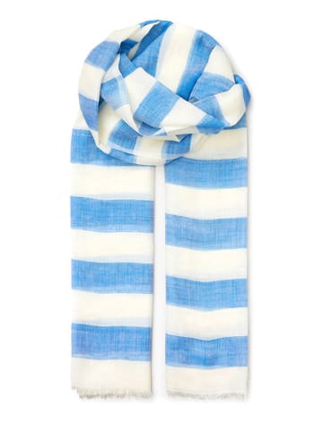 Becksöndergaard Schal in Weiß/ Blau - (L)200 x (B)100 cm