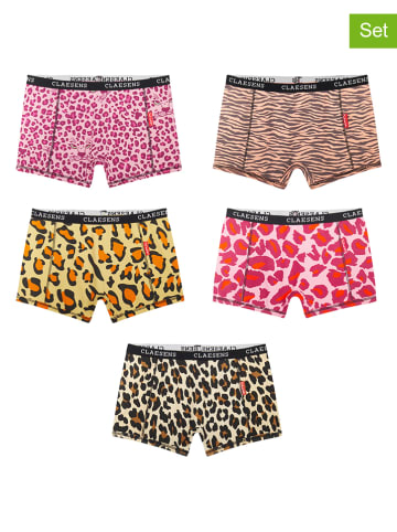 Claesens 5-delige set: hipsters roze/bruin/geel