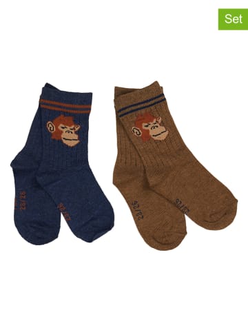 someone 4-delige set: sokken donkerblauw/bruin