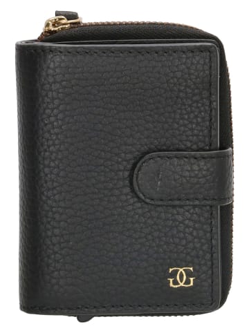 GIO GINI Skórzany portfel w kolorze czarnym - 10,5 x 9 x 3 cm