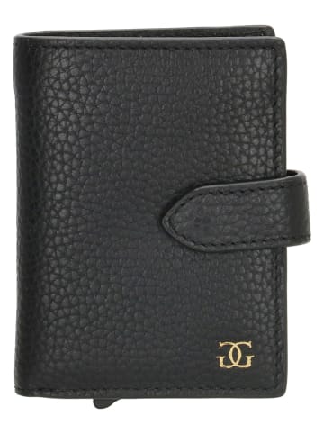 GIO GINI Skórzany portfel w kolorze czarnym - 11,5 x 9 x 2 cm