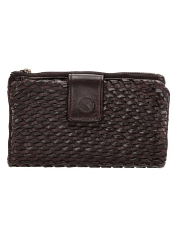 HIDE & STITCHES Leder-Geldbörse in Dunkelbraun - (B)16 x (H)10 x (T)3,5 cm