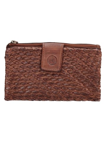 HIDE & STITCHES Leder-Geldbörse in Cognac - (B)16 x (H)10 x (T)3,5 cm