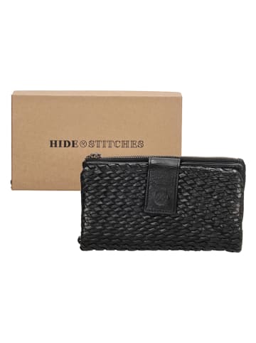 HIDE & STITCHES Leren portemonnee rood - (B)18 x (H)10 x (D)3,5 cm